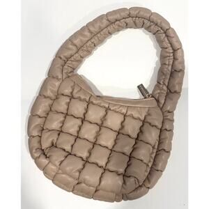 Expressions NYC Puffy Quilted Shoulder Bag Vegan Sustainable Handbag Purse
